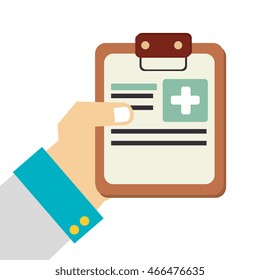 Medical report isolated flat icon, vector illustration graphic design.