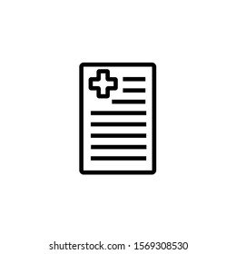 Medical Report line flat vector icon for mobile application, button and website design. Illustration isolated on white background. EPS 10 design, logo, app, infographic