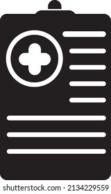 Medical Report Linie flache Vektorsymbol für mobile Applikation, Schaltfläche und Website-Design. Illustration einzeln auf weißem Hintergrund.EPS
