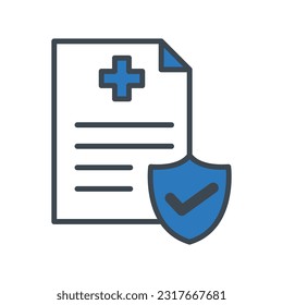 Medical Report line flat vector icon