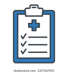 Medical Report line flat vector icon