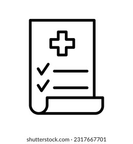Medical Report line flat vector icon