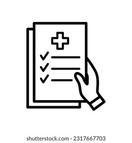 Medical Report line flat vector icon