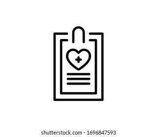 Symbol für die ärztliche Berichtszeile. Vektorillustration-Symbol im trendigen, flachen Stil auf weißem Hintergrund. Medical Report sing for Design.