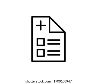 Symbol für die ärztliche Berichtszeile. Vektorillustration-Symbol im trendigen, flachen Stil auf weißem Hintergrund. Medical Report sing for Design.