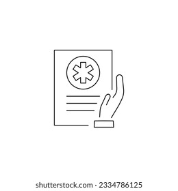 Medical report line icon. Vector illustration 