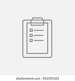 Medical report line icon for web, mobile and infographics. Vector dark grey icon isolated on light grey background.