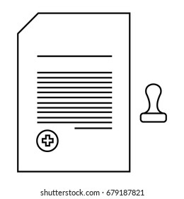 Medical report line icon for web, mobile and infographics