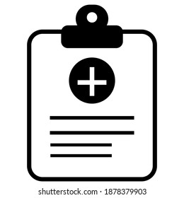 Medical report, modern line icon. Patient diagnosis record vector illustration.