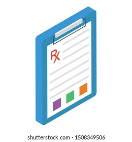 
Medical report prescription icon isometric design 
