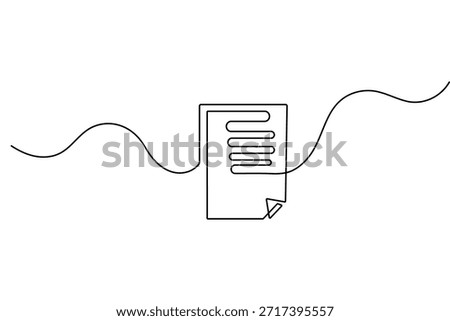 Medical report symbol continuous one line drawing minimalist outline vector illustration icon