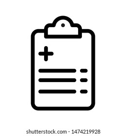 medical report thin line vector icon
