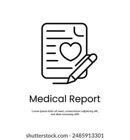 medical report thin outline icon vector design good for web or mobile app