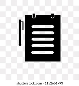 Medical report vector icon isolated on transparent background, Medical report logo concept