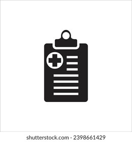 línea de icono del vector de informe médico nueva