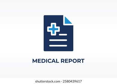 MEDICAL REPORT vector, icon or logo sign isolated symbol illustration