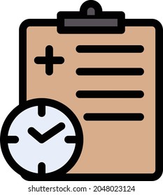 icono de color de línea vector de informe médico