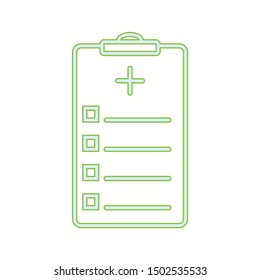 Medical report vector line icon