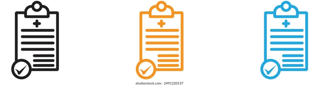 Medical report vector logo set collection for web app ui
