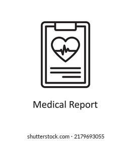 Medical Report vector outline Icon Design illustration. Medical Symbol on White background EPS 10 File