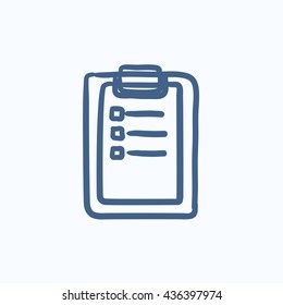 Icono de esbozo vectorial de informe médico aislado en segundo plano. Icono de informe médico dibujado a mano. Icono de esbozo de informe médico para infografía, sitio web o aplicación.