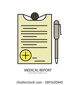 MEDICAL REPORT VECTOR TYPE ICON