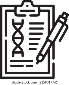 Medical reporting vector icon, DNA analysis. EPS