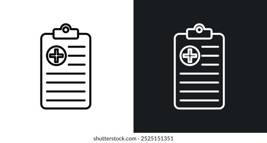 Medical reportline in Thin line black color. flat simple vector symbols illustration.