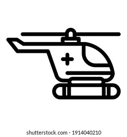 Medical rescue helicopter icon. Outline medical rescue helicopter vector icon for web design isolated on white background