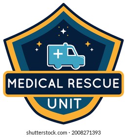 Medical rescue unit bagde vector