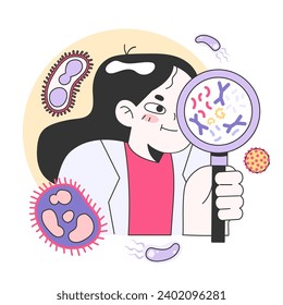 Medical research. Biotechnology, medicine and pharmacology development. Innovative technologies, clinical trials and tests. Flat vector illustration