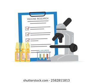 Medical research concept. Vector flat illustration stock illustration