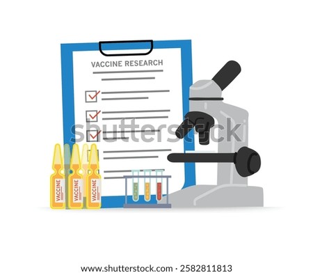 Medical research concept. Vector flat illustration stock illustration