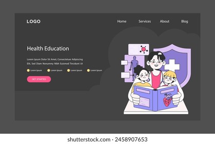 Medical research and healthcare. Innovative diagnosis and treatment methodic. Global healthcare development. Holistic approach to well-being. Flat vector illustration