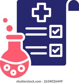 Ilustración vectorial de relleno de íconos de investigación médica