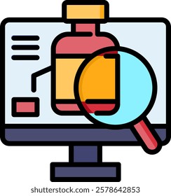 Medical Research Icon Lineal Color Vector Illustration