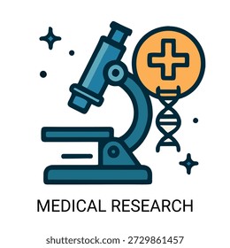 Ícone de pesquisa médica com microscópio
