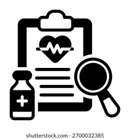 Ilustração de vetor misto do ícone de pesquisa médica