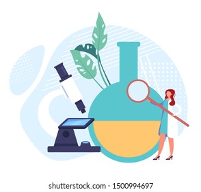 Medical research laboratory diagnostics concept. Vector flat graphic design cartoon illustration