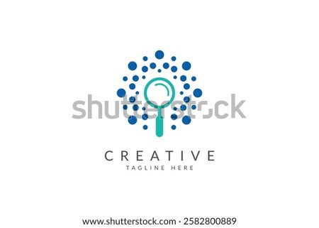 Medical research logo design vector illustration.