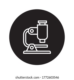 Icono de línea delgada vectorial relacionado con investigación médica. Microscopio y frasco de prueba. Trazo editable. Ilustración vectorial.