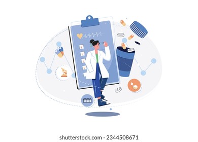 Medical Researcher studying patient data.