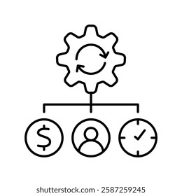 Medical resource management line icon. Vector isolated element. Editable stroke.