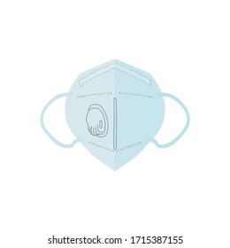 Medical respirator. Vector flat illustration with a medical professional protective respirator.