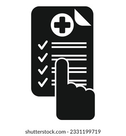 Icono de resultado médico simple vector. Prueba positiva. Equipo digital