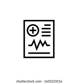 Medical result icon vector in linear, outline style design isolated on white background, icon illustration, eps 10