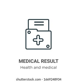 Medical result outline vector icon. Thin line black medical result icon, flat vector simple element illustration from editable health and medical concept isolated stroke on white background