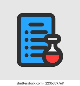 Medical results icon in filled line style about laboratory, use for website mobile app presentation