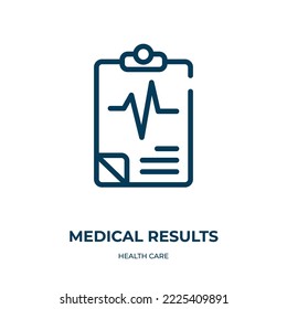 Medical results icon. Linear vector illustration from health care collection. Outline medical results icon vector. Thin line symbol for use on web and mobile apps, logo, print media.