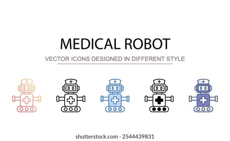 Diseño de icono de robot médico con fondo blanco Ilustración de stock